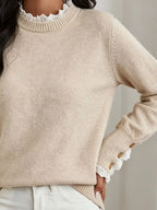 Lace Trim Mock Neck Sweater (3)