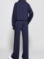Half Zip Long Sleeve Top Pants Set (20)