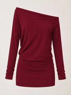 One Shoulder Knit Mini Dress (18)