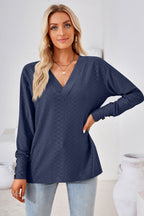V-neck Long Sleeve Blouse (17)