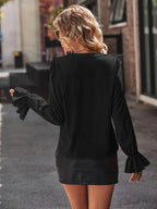 Ruffled V-neck Flounce Sleeve Shirt (19)