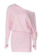 One Shoulder Knit Mini Dress (6)