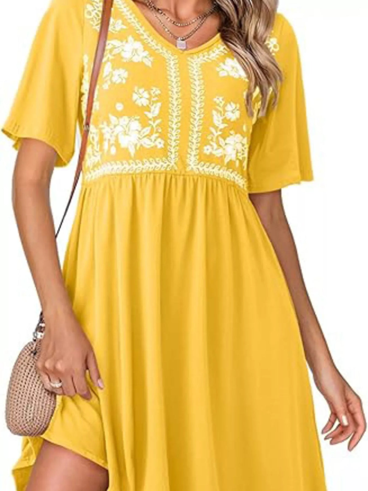 Floral V-neck Mini Dress (18)