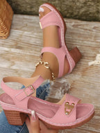 Peep Toe Block Heel Sandals (9)