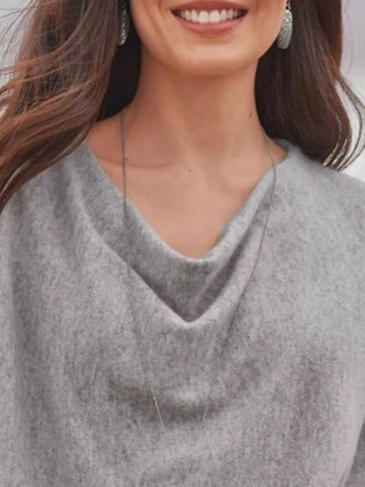 Full Size Cowl Neck Long Sleeve Top Plus (5)