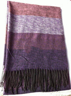 Cashmere Striped Checked Shawl variant CJNSFSWJ00678-Purple