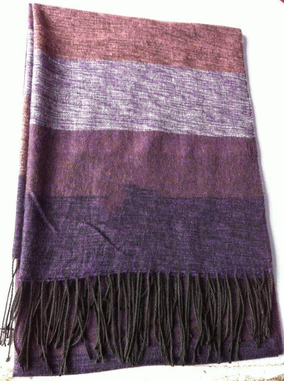 Cashmere Striped Checked Shawl variant CJNSFSWJ00678-Purple
