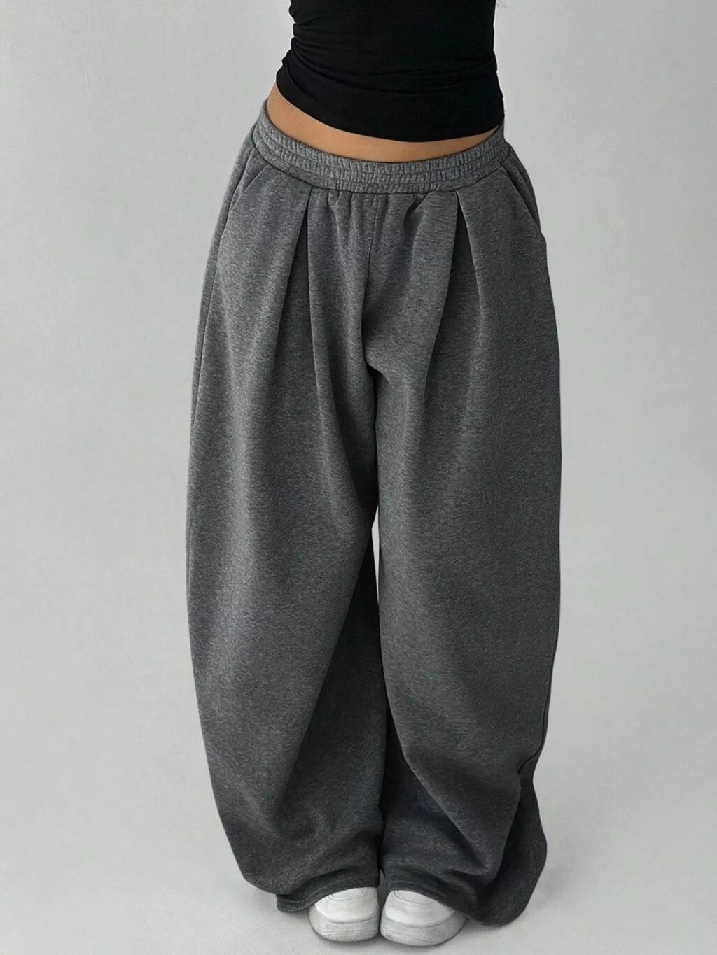 Elastic Waist Wide-leg Sweatpants (12)
