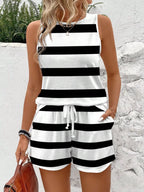 Striped Tank Top Shorts Set (10)