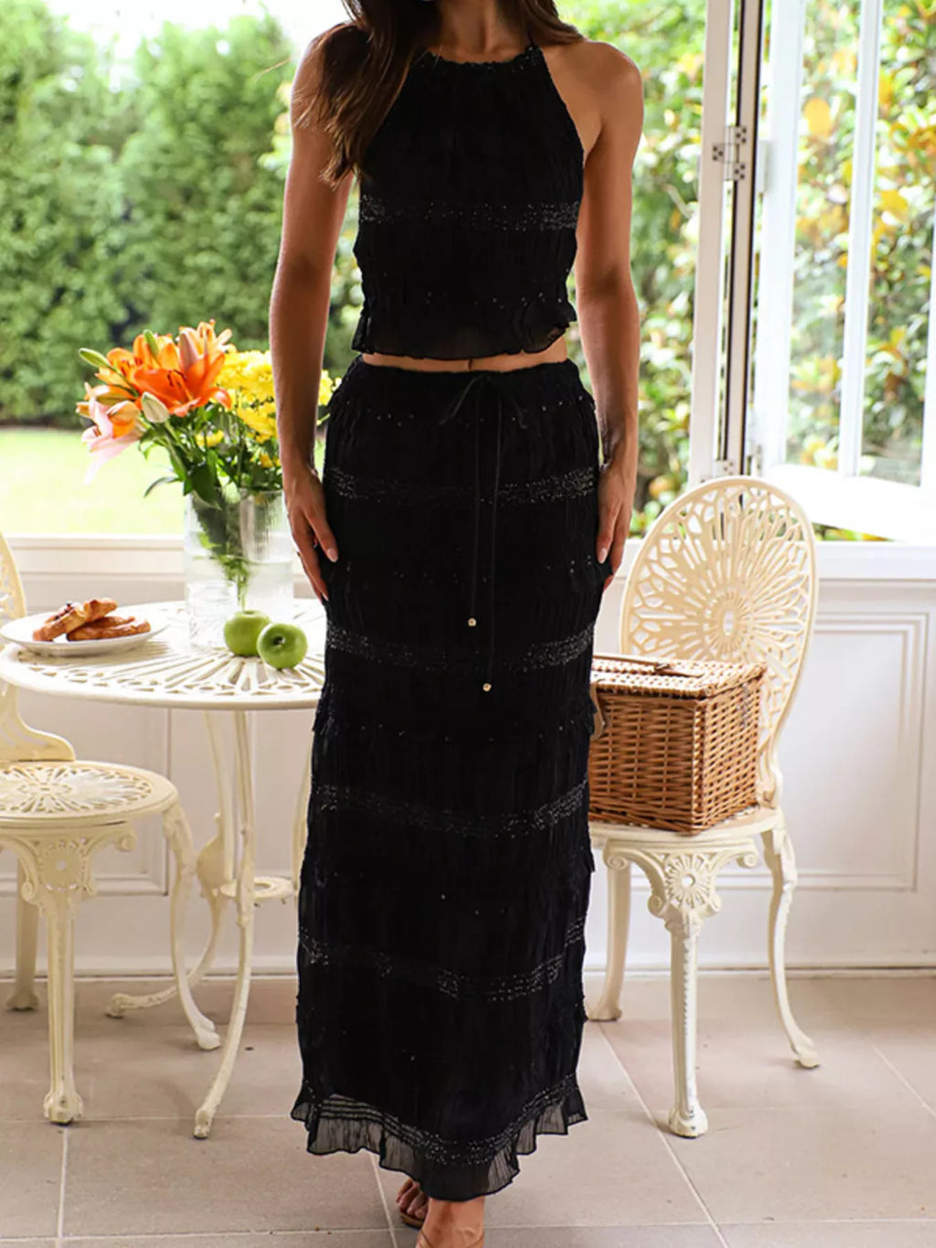 Sleeveless Top Maxi Skirt Set (16)