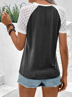 Block Raglan Sleeve Round Neck Tee (15)