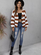 Striped Button-up Long Sleeve Cardigan (9)