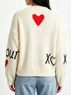 Heart Round Neck Ribbed Sweater (3)