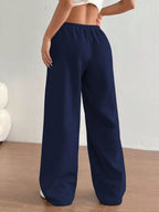 Casual Drawstring High Waist Wide Leg Sweatpants (7)