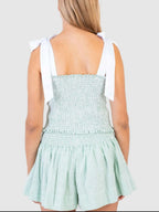 Smocked Tie Shoulder Cami Shorts Set (7)