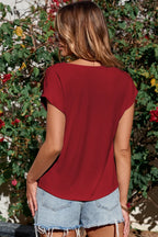 Cowl Neck Short Sleeve T-shirt (17)