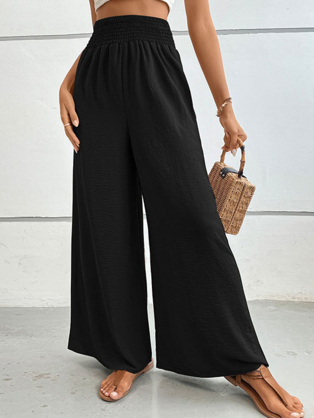 Wide Waistband Relax Fit Long Pants (6)