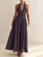 Floral Print Halter Neck Maxi Dress (28)