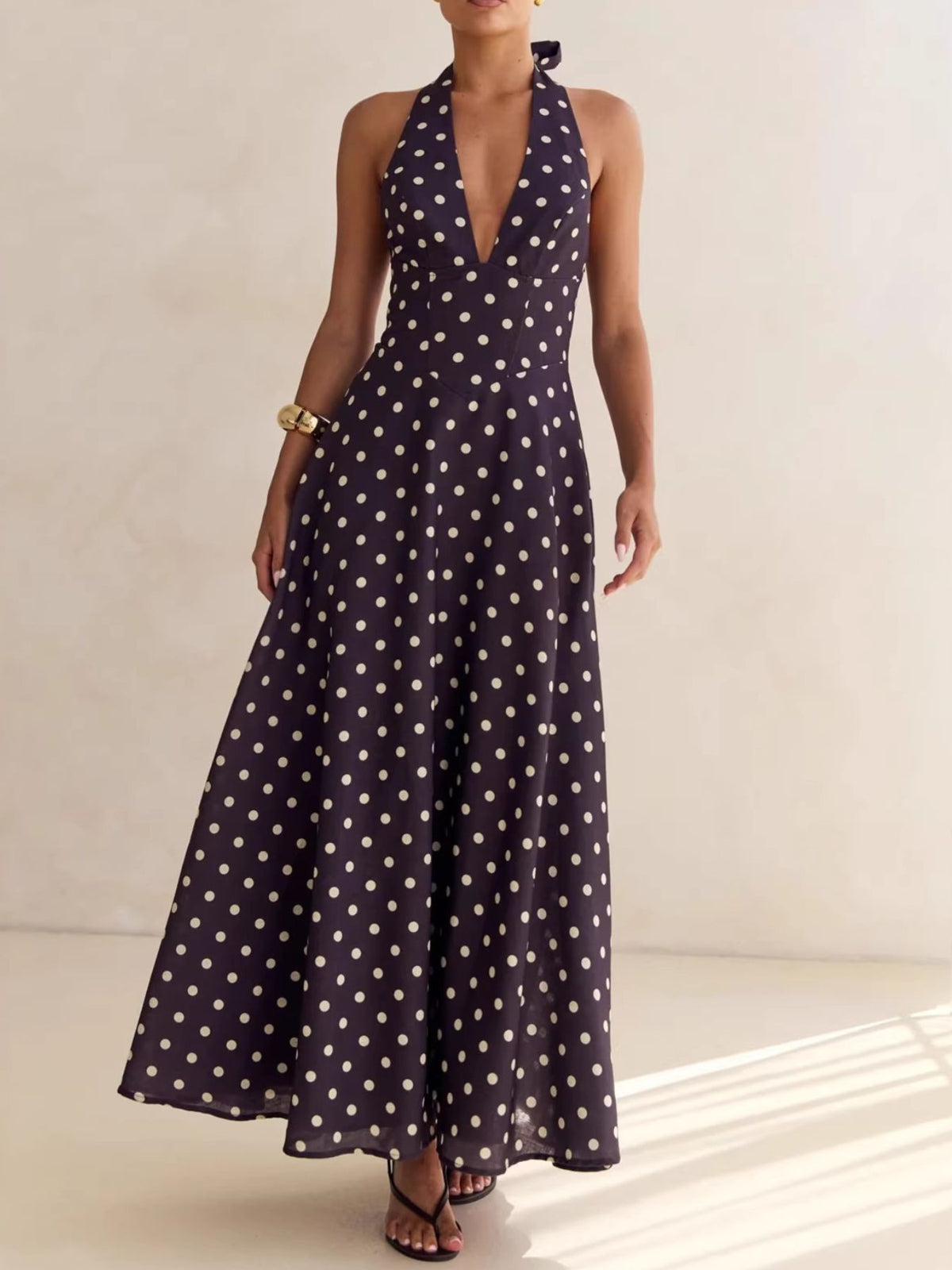 Floral Print Halter Neck Maxi Dress (28)