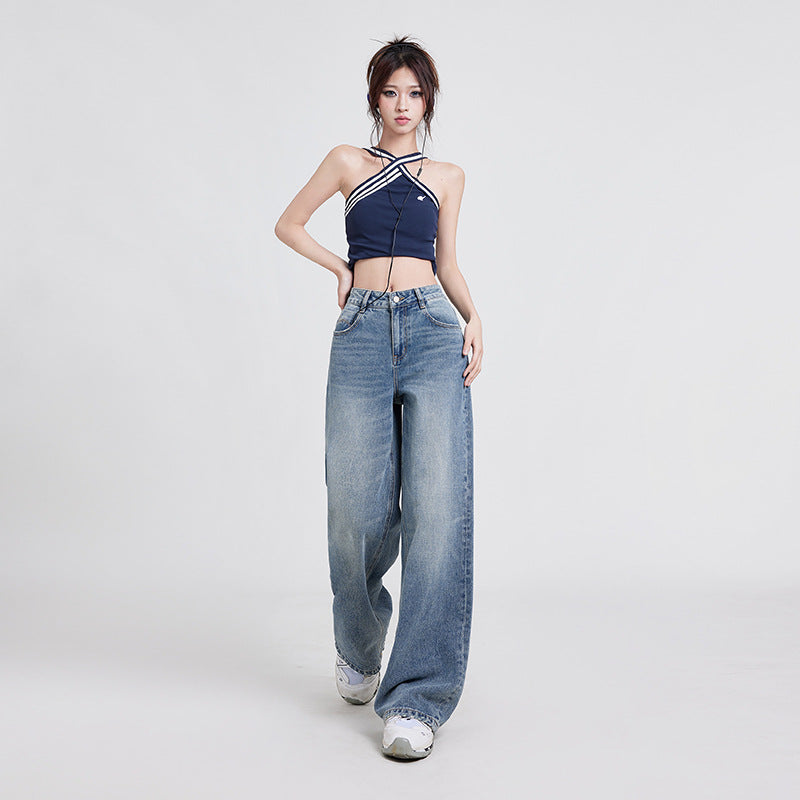 Wide Leg Jeans High Waist Baggy Straight Trousers photo 1