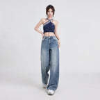 Wide Leg Jeans High Waist Baggy Straight Trousers photo 1