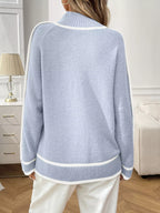 Contrast Trim Turtleneck Long Sleeve Sweater (3)