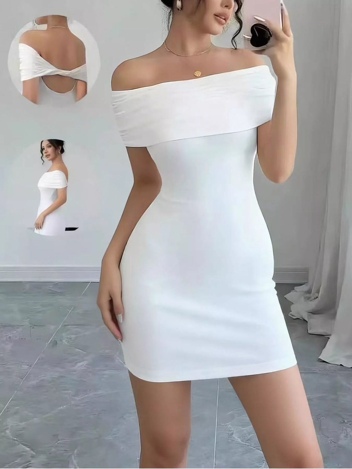 Off-shoulder Bodycon Mini Dress