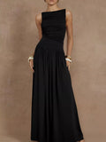 Full Size Ruched Sleeveless Maxi Dress Plus