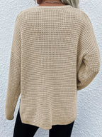 Notched Long Sleeve Sweater (8)