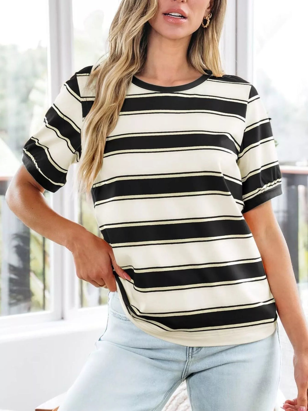 Striped Crew Neck T-shirt (8)