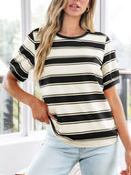 Striped Crew Neck T-shirt (8)