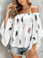 Printed Off Shoulder Blouse (2)