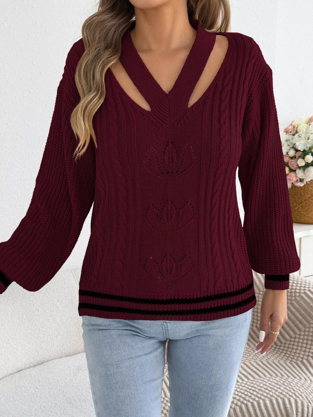 Cutout Cable Knit Sweater (24)
