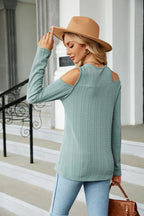 Dropped Shoulder Long Sleeve Blouse (6)