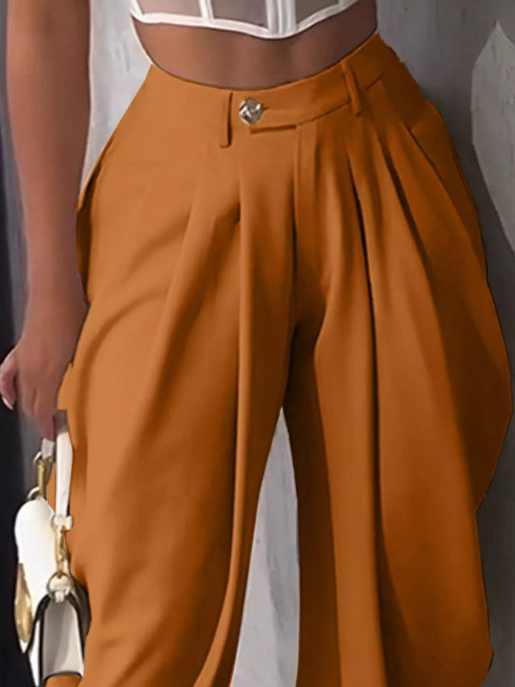 High-waisted Wide Leg Pleated Pants (11)