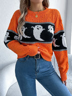 Ghost Round Neck Long Sleeve Sweater (4)