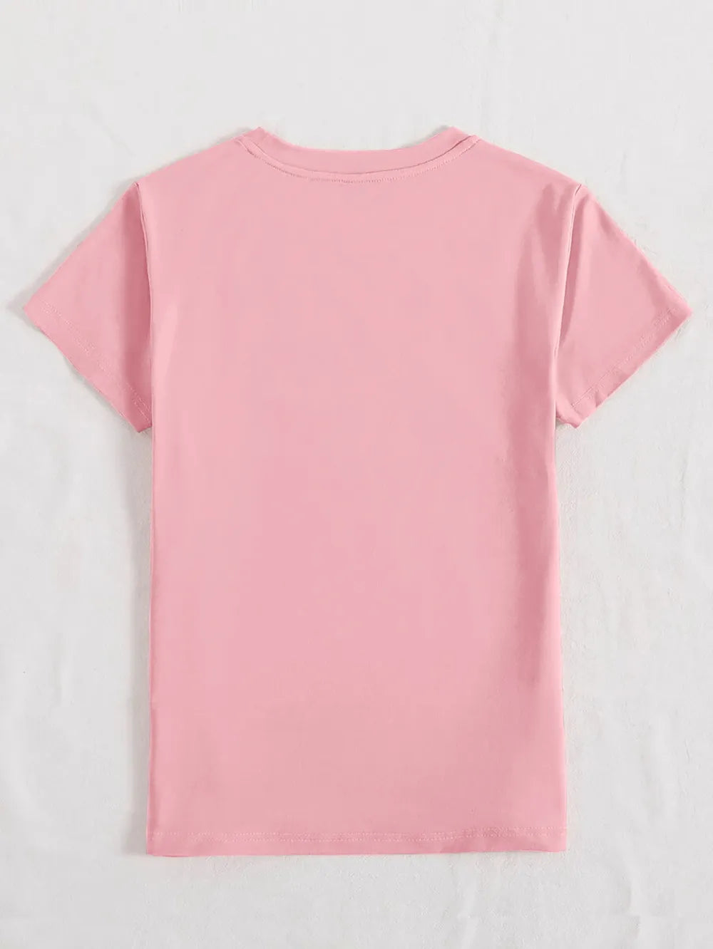 Letter Graphic Round Neck Short Sleeve T-shirt (8)