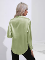 Collared Neck Buttoned Long Sleeve Shirt (15)