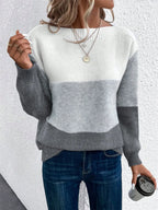Block Drop Shoulder Long Sleeve Sweater (15)