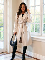 Double-breasted Tie Waist Overcoat (5)