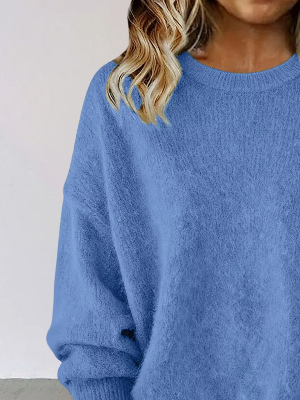 Full Size Round Neck Dropped Shoulder Sweater Plus (2)