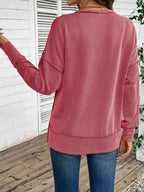 Side Slit Round Neck Sweatshirt (30)