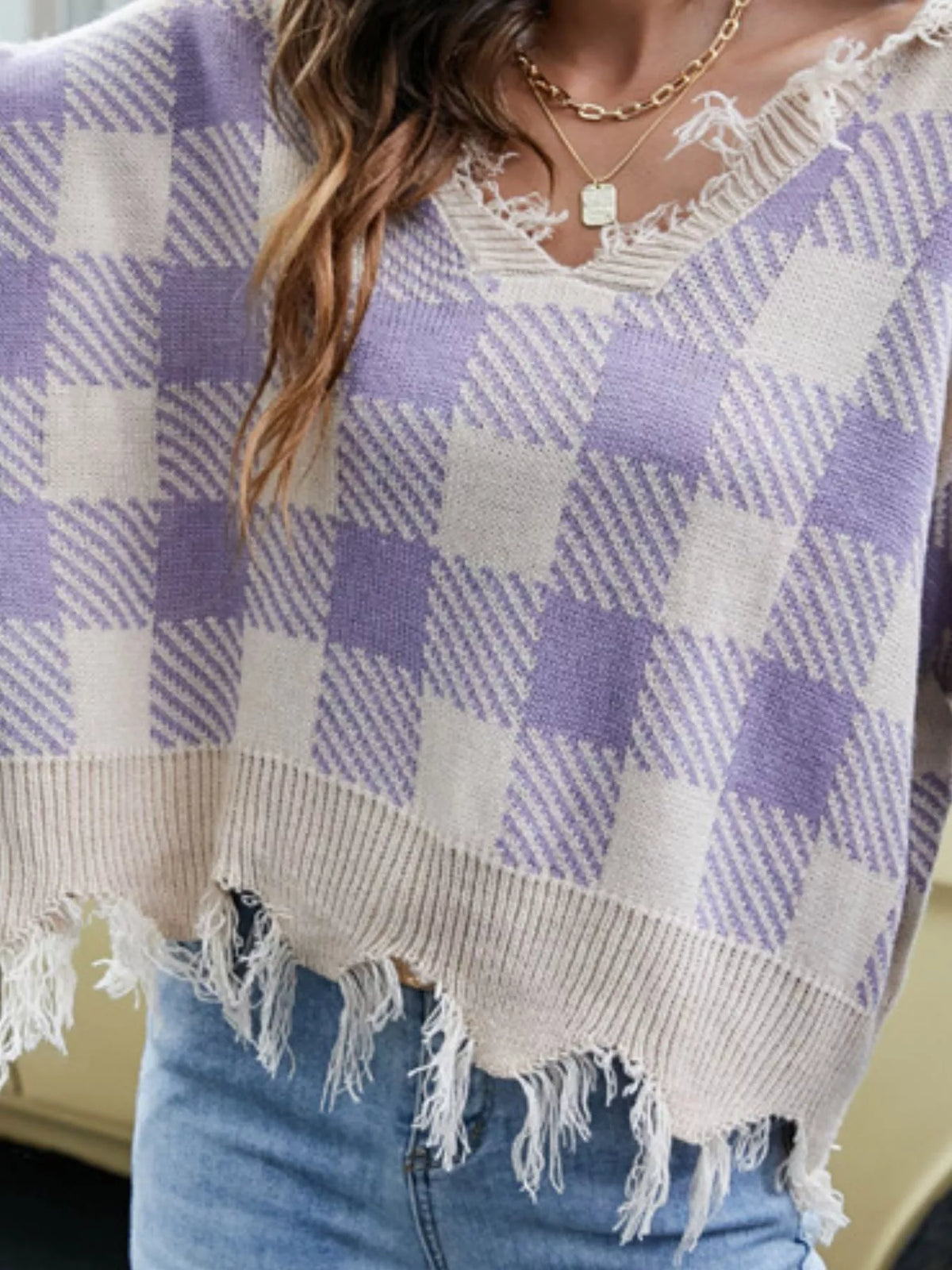 Frayed Hem Long Sleeve Sweater (18)