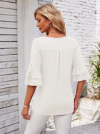 Ruffled Suqare Neck Half Sleeve Blouse (6)