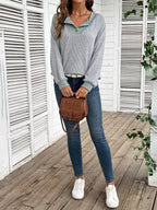 Ribbed Knit Two-tone Top (30)