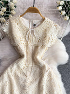 Lace Sleeveless A-line Dress (14)