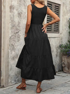 Smocked Scoop Neck Sleeveless Tank Dress (18)