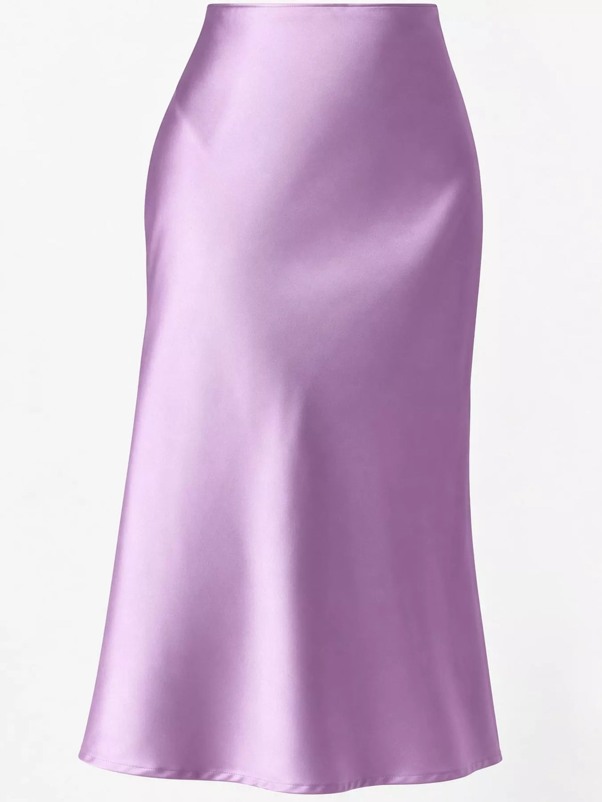 High-waisted Satin Midi Skirt (38)