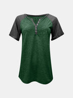 Contrast Notched Short Sleeve T-shirt (9)