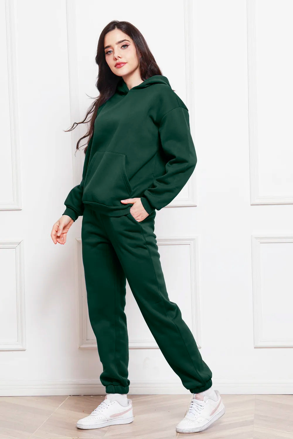 Drop Shoulder Long Sleeve Hoodie Pants Set (20)